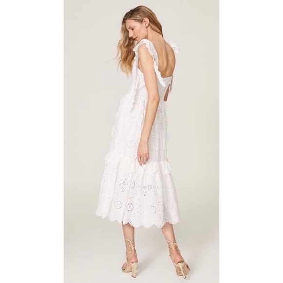 Alexis Antonella Lace White Eyelet Midi Dress - Picture 4 of 7